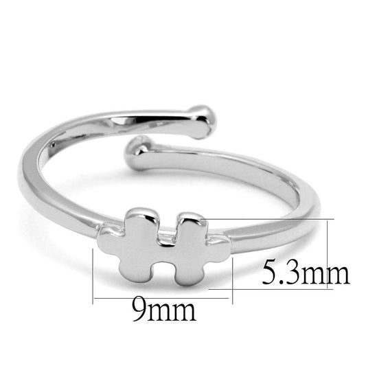 LO4027 - Rhodium Brass Ring with No Stone - Alamode - Flyclothing LLC