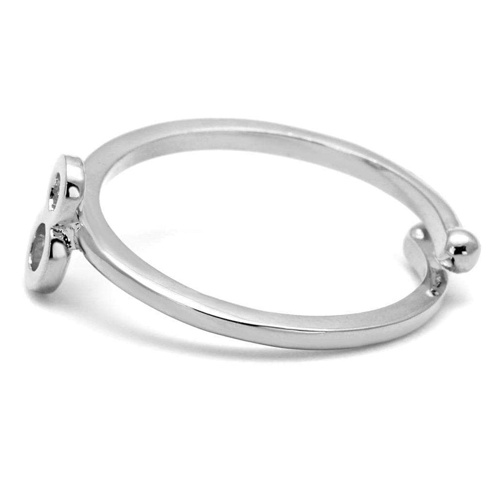 LO4029 - Rhodium Brass Ring with No Stone - Alamode - Flyclothing LLC