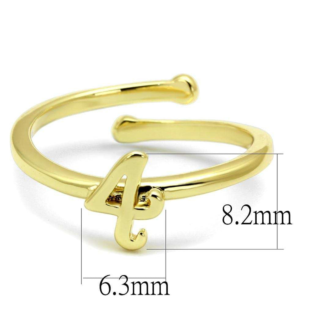 LO4032 - Flash Gold Brass Ring with No Stone - Alamode - Flyclothing LLC