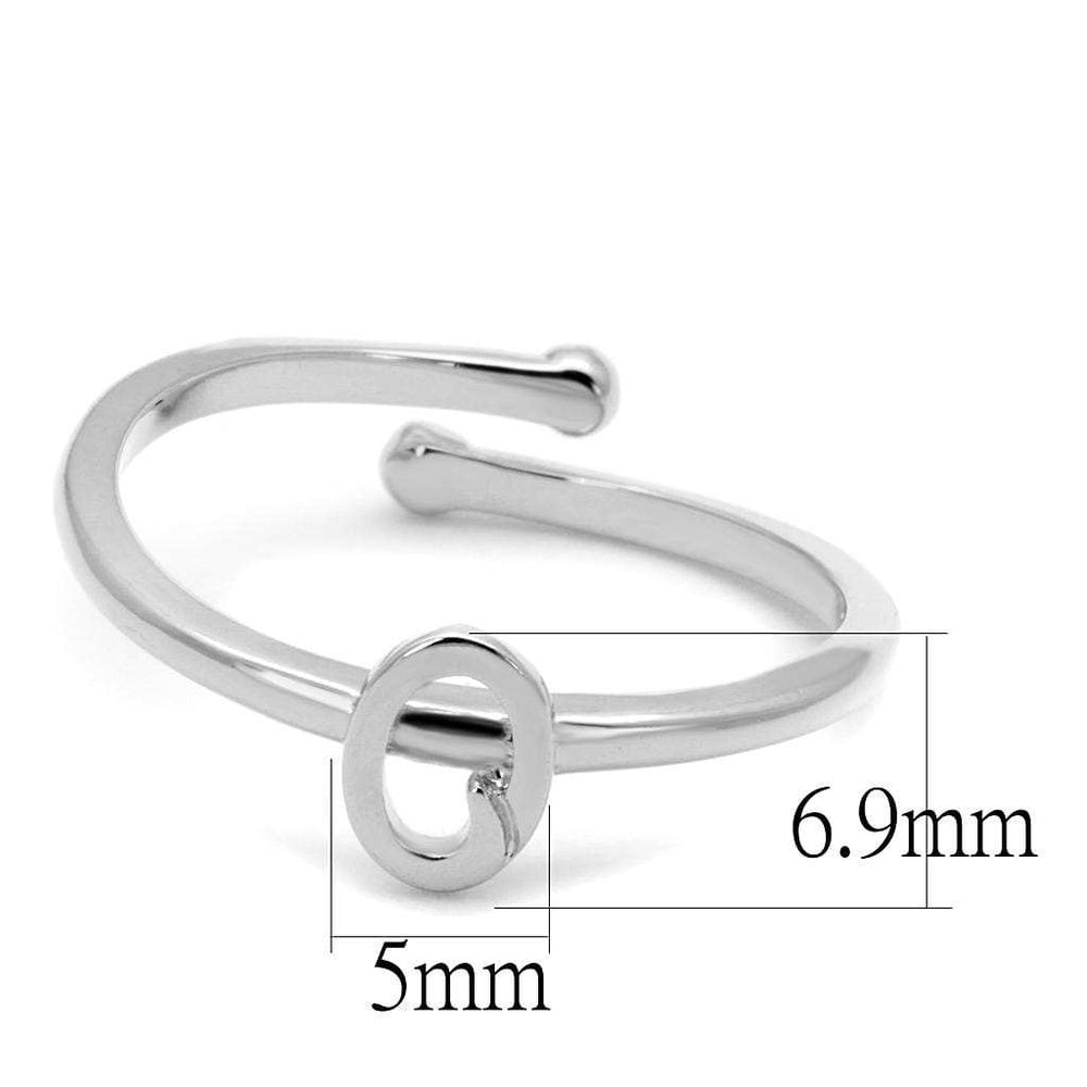 LO4035 - Rhodium Brass Ring with No Stone - Alamode - Flyclothing LLC