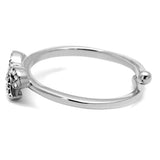 LO4041 - Rhodium Brass Ring with Top Grade Crystal in Clear - Alamode - Flyclothing LLC