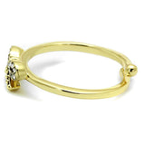 LO4042 - Flash Gold Brass Ring with Top Grade Crystal in Clear - Alamode - Flyclothing LLC