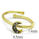 LO4046 - Flash Gold Brass Ring with Top Grade Crystal in Clear - Alamode - Flyclothing LLC