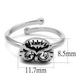 LO4049 - Rhodium Brass Ring with Top Grade Crystal in Clear - Alamode - Flyclothing LLC