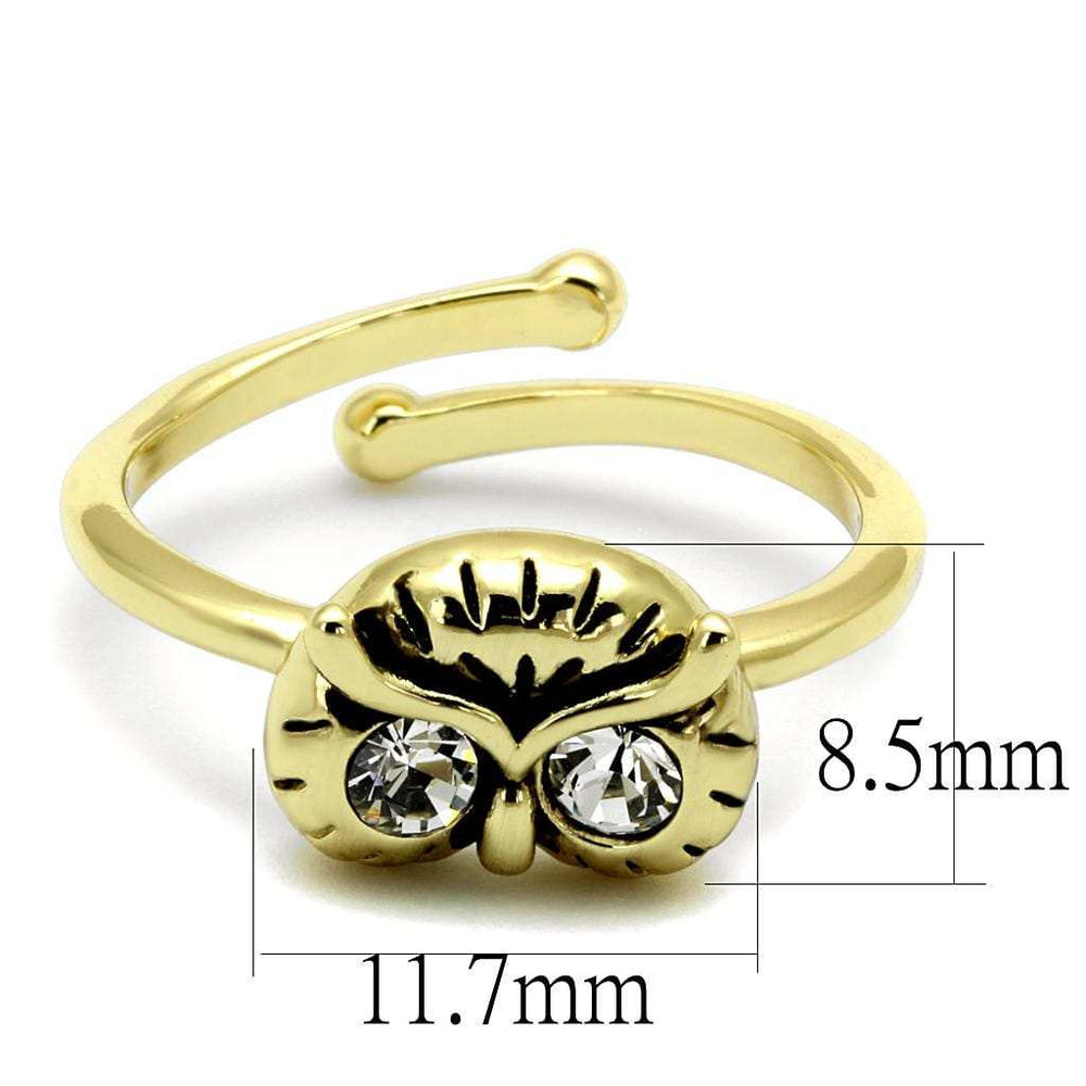 LO4050 - Flash Gold Brass Ring with Top Grade Crystal in Clear - Alamode - Flyclothing LLC