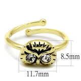 LO4050 - Flash Gold Brass Ring with Top Grade Crystal in Clear - Alamode - Flyclothing LLC