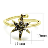 LO4052 - Flash Gold Brass Ring with Top Grade Crystal in Clear - Alamode - Flyclothing LLC