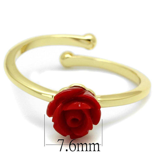 LO4058 - Flash Gold Brass Ring with Synthetic Synthetic Stone in Siam - Alamode - Flyclothing LLC