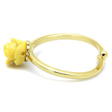 LO4061 - Flash Gold Brass Ring with Synthetic Synthetic Stone in Topaz - Alamode - Flyclothing LLC