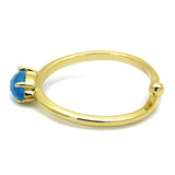 LO4064 - Flash Gold Brass Ring with Synthetic Cat Eye in Capri Blue - Alamode - Flyclothing LLC