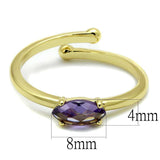LO4068 - Flash Gold Brass Ring with AAA Grade CZ in Amethyst - Alamode - Flyclothing LLC