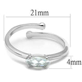 LO4070 - Rhodium Brass Ring with AAA Grade CZ in Clear - Alamode - Flyclothing LLC