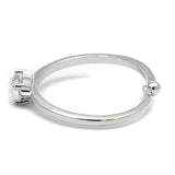 LO4070 - Rhodium Brass Ring with AAA Grade CZ in Clear - Alamode - Flyclothing LLC