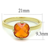 LO4079 - Flash Gold Brass Ring with AAA Grade CZ in Orange - Alamode - Flyclothing LLC
