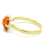 LO4079 - Flash Gold Brass Ring with AAA Grade CZ in Orange - Alamode - Flyclothing LLC