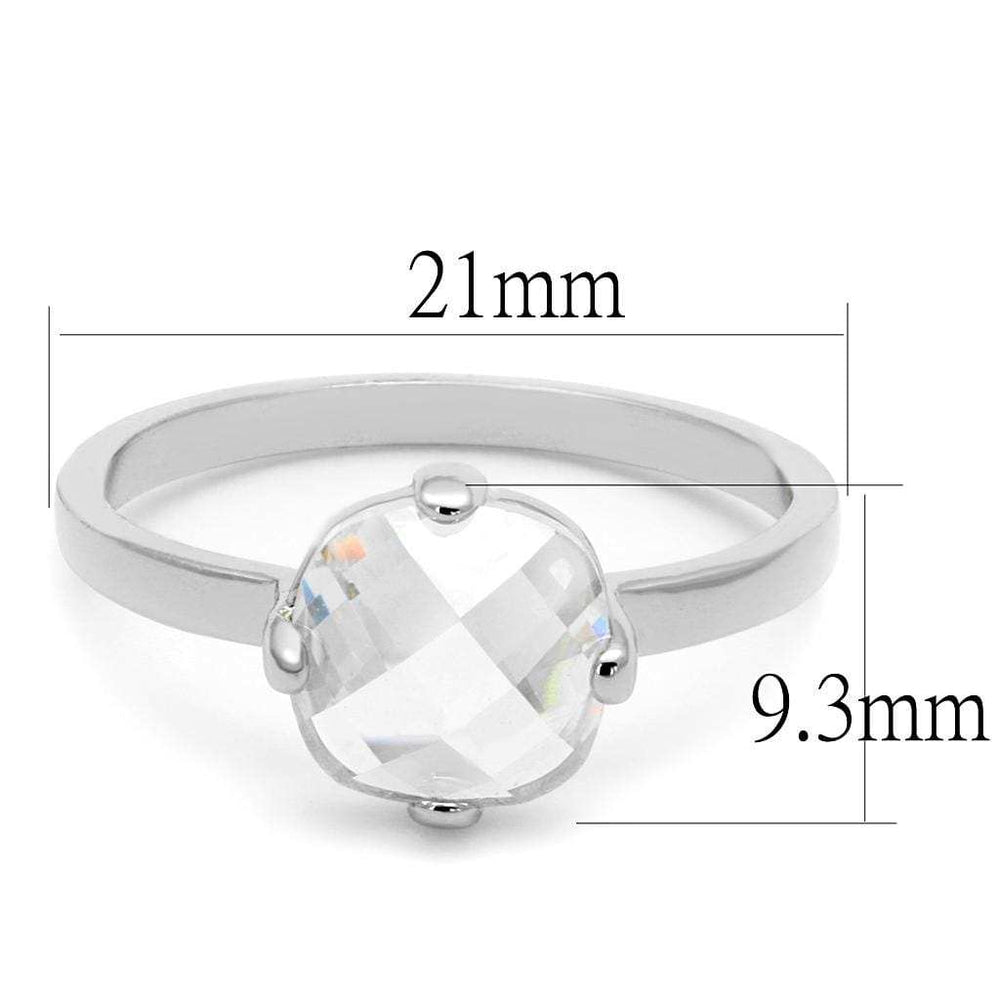 LO4080 - Rhodium Brass Ring with AAA Grade CZ in Clear - Alamode - Flyclothing LLC