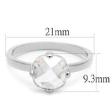 LO4080 - Rhodium Brass Ring with AAA Grade CZ in Clear - Alamode - Flyclothing LLC