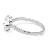 LO4080 - Rhodium Brass Ring with AAA Grade CZ in Clear - Alamode - Flyclothing LLC