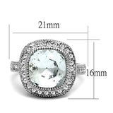 LO4092 - Rhodium Brass Ring with Top Grade Crystal in Clear - Alamode - Flyclothing LLC