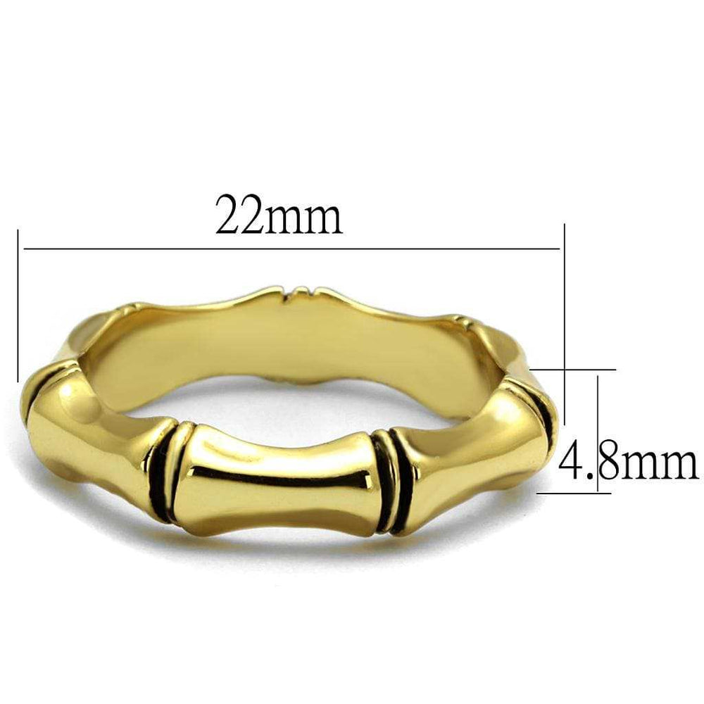 LO4099 - Gold Brass Ring with Epoxy in Jet - Alamode - Flyclothing LLC