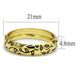 LO4106 - Gold Brass Ring with Epoxy in Jet - Alamode - Flyclothing LLC