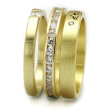 LO4114 - Gold Brass Ring with AAA Grade CZ in Clear - Alamode - Flyclothing LLC