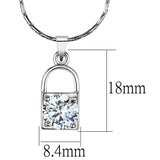 LO4150 - Rhodium Brass Chain Pendant with AAA Grade CZ in Clear - Alamode - Flyclothing LLC
