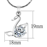 LO4155 - Rhodium Brass Chain Pendant with AAA Grade CZ in Clear - Alamode - Flyclothing LLC