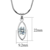 LO4157 - Rhodium Brass Chain Pendant with AAA Grade CZ in Clear - Alamode - Flyclothing LLC