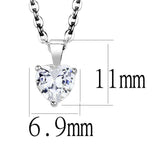 LO4171 - Rhodium Brass Chain Pendant with AAA Grade CZ in Clear - Alamode - Flyclothing LLC