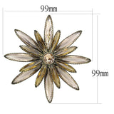 LO4176 - Antique Copper Brass Brooches with Synthetic Synthetic Glass in Champagne - Alamode - Flyclothing LLC