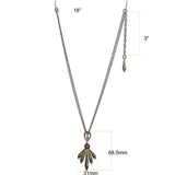 LO4216 - Antique Copper Brass Necklace with Synthetic Synthetic Glass in Champagne - Alamode - Flyclothing LLC