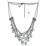 LO4217 - TIN Cobalt Black Brass Necklace with AAA Grade CZ in Clear - Alamode - Flyclothing LLC