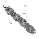LO4225 - TIN Cobalt Black Brass Bracelet with AAA Grade CZ in Clear - Alamode - Flyclothing LLC