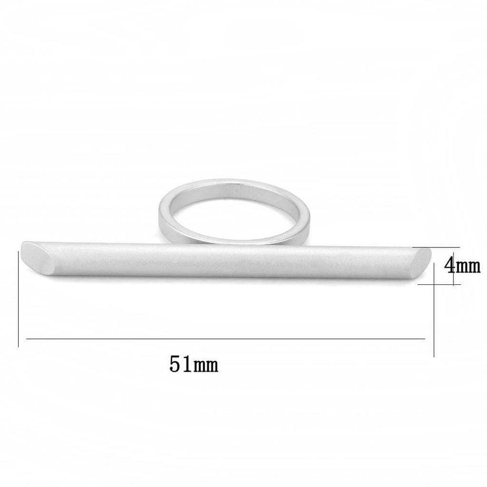 LO4260 - Matte Rhodium Brass Ring with No Stone - Alamode - Flyclothing LLC