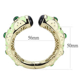 LO4267 - Gold Brass Bangle with Synthetic in Emerald - Alamode - Flyclothing LLC