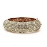 LO4270 - Rose Gold+e-coating Brass Bangle with Top Grade Crystal in Citrine Yellow - Alamode - Flyclothing LLC