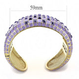 LO4271 - Gold Brass Bangle with Top Grade Crystal in Tanzanite - Alamode - Flyclothing LLC
