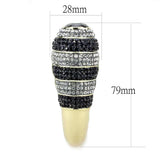 LO4274 - Gold Brass Bangle with Synthetic in Jet - Alamode - Flyclothing LLC