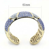 LO4276 - Gold Brass Bangle with Top Grade Crystal in Multi Color - Alamode - Flyclothing LLC