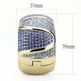 LO4276 - Gold Brass Bangle with Top Grade Crystal in Multi Color - Alamode - Flyclothing LLC
