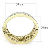 LO4277 - Gold Brass Bangle with Top Grade Crystal in Multi Color - Alamode - Flyclothing LLC