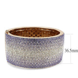 LO4279 - Rose Gold+e-coating Brass Bangle with Top Grade Crystal in Multi Color - Alamode - Flyclothing LLC
