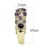 LO4281 - Gold Brass Bangle with Synthetic in Amethyst - Alamode - Flyclothing LLC