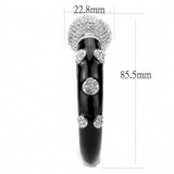 LO4282 - Rhodium Brass Bangle with Top Grade Crystal in Clear - Alamode - Flyclothing LLC