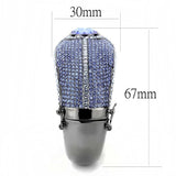 LO4283 - TIN Cobalt Black Brass Bangle with Top Grade Crystal in Sapphire - Alamode - Flyclothing LLC