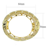LO4285 - Gold Brass Bangle with Synthetic in White - Alamode - Flyclothing LLC