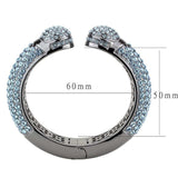 LO4289 - TIN Cobalt Black Brass Bangle with Top Grade Crystal in Sea Blue - Alamode - Flyclothing LLC