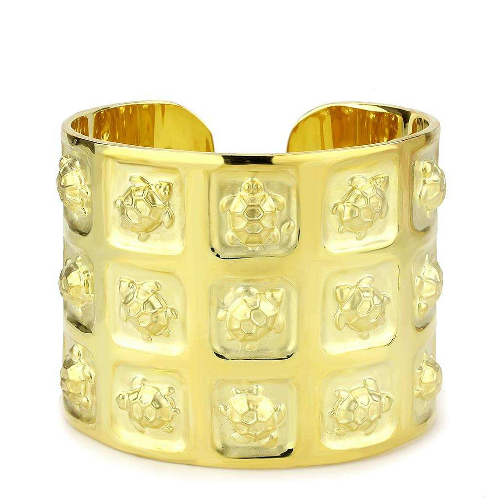 LO4297 - Matte Gold & Gold Brass Bangle with No Stone - Alamode - Flyclothing LLC