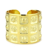 LO4297 - Matte Gold & Gold Brass Bangle with No Stone - Alamode - Flyclothing LLC